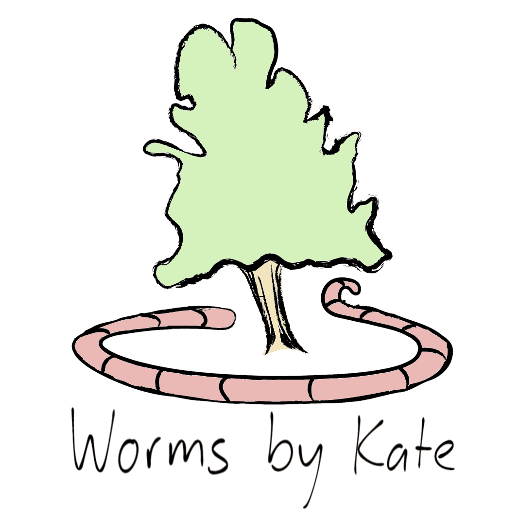 Worms by Kate logo - drip line worm